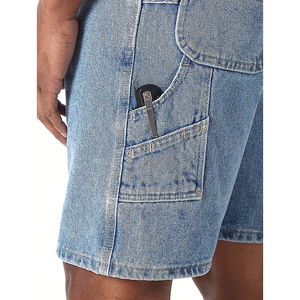 Shorts en jean déchirés taille haute de qualité supérieure avec poches et ourlet effiloché, fermeture boutonnée, décontractés pour l'été, 100 % coton - Product Image 2
