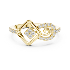 Bague de Mariage Florale en Or Jaune 14K 18K avec Diamant de Laboratoire Rond DEF VVS, Personnalisable OEM, Vente en Gros - Product Image 4