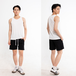 <b>Men's</b> Gray Bermuda <b>Shorts</b> With <b>White</b> Drawstring Elastic Waistband Casual Cotton Sweat <b>Shorts</b> OEM - Product Image 4