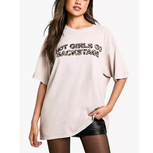 Camisetas de Algodón de Manga Corta para Mujer, Tallas Grandes, con Logotipo Personalizado, Estilo Hip Hop, Ropa de Marca de Verano - Product Image 1