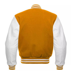 Nuevas Chaquetas de Béisbol Varsity de Lana y Cuero Blanco para Hombre 2025 con Mangas Largas, Cuello Alto y Diseño Urbano para Primavera - Product Image 6