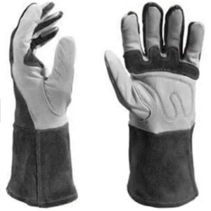 Gants de soudage TIG industriels robustes de qualité supérieure avec protection renforcée de la paume en cuir pleine fleur et croûte de vachette - Product Image 2