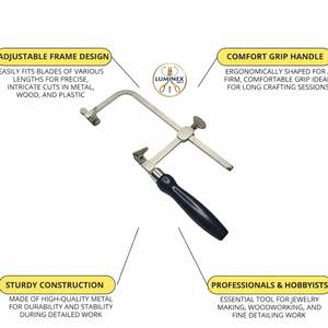 กรอบเลื่อยช่างอัญมณีแบบเยอรมัน พร้อมใบเลื่อย 144 แบบ ปรับได้สำหรับงานไม้ งานทำเครื่องประดับ งานฝีมือ และงานอดิเรก - Product Image 5