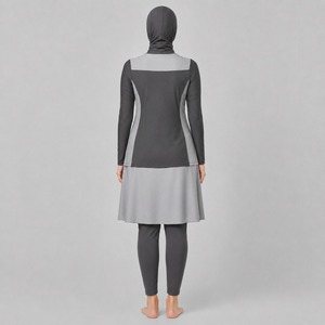 OEM Burkini 4 pièces pour femmes musulmanes modestes, grande taille, sportif et décontracté, en polaire, Spandex/Polyester, respirant et écologique - Product Image 3