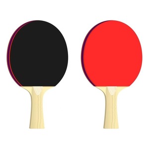 Juego de raquetas de tenis de mesa con 3 pelotas, mango de madera, goma con espinillas rojas y negras, duraderas, para diversión familiar - Product Image 2