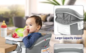 Chaise haute pliable de sécurité pour bébé certifiée EN, avec crochet de fixation au table, siège rehausseur portable pour nourrisson - Product Image 2