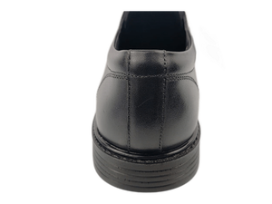 Chaussures Oxford pour hommes en cuir véritable noir, bout rond, à lacets, respirantes, semelle extérieure en caoutchouc rembourrée, toutes saisons, style marche - Product Image 2