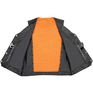 Chaleco de Cuero Genuino para Mujer, Cuello en V, Cierre de Botones, Estilo Motero, Fabricante Mayorista de Ropa de Calidad - Product Image 4