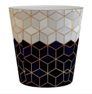 Maceta Redonda de Hierro con Acabado Esmaltado en Blanco, Recubierta con Polvo, Decorativa para el Hogar, Elegante - Product Image 6