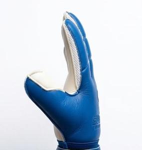 Guantes de Portero de Fútbol Subhay, Dedos Completos, Azul y Blanco, Cuero, Antideslizantes, Transpirables, Correa de Muñeca Ajustable, Unisex - Product Image 1