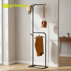 Modern Iron Coat Rack with 3 Hooks Freestanding Minimalist Design for Living Room Bedroom Entryway Home Furniture - Product Image 3