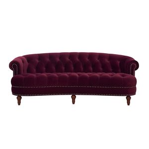 Sofá Chesterfield La Rosa Victorian Tapizado en Terciopelo Borgoña para Sala de Estar - Product Image 6
