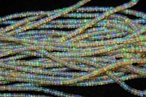 Cuentas de Ópalo Etíope Rondelle Lisas, Gemas de Ópalo de Fuego Natural Perforadas de 3-5mm, Cuentas Sueltas Multicolor para Pulseras y Collares - Product Image 3
