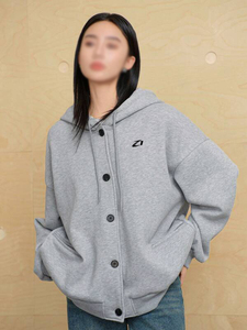 Export Quality Women's Hooded Button <b>Jacket</b> Heavy Cotton Fleece Oversized Casual Streetwear Hoodies Custom Logo Wholesale - Product Image 5