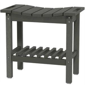 Panca contenitore grigio scuro con tavolino laterale per doccia o tavolino da caffè - Product Image 6