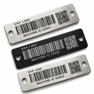 ป้ายแท็ก QR Code แบบกำหนดเอง ทำจากสแตนเลส สำหรับติดตั้งกับอุปกรณ์ พร้อมบาร์โค้ดและหมายเลขซีเรียล - Product Image 3