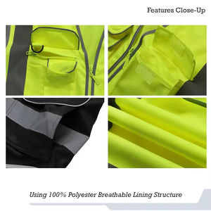 Gilet de sécurité réfléchissant imperméable de classe 2 ANSI OEM ODM avec éclairage LED pour usage industriel et de construction, logo personnalisé - Product Image 4