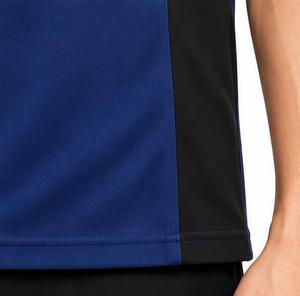 T-shirt pour homme bleu à manches courtes, col rond, coupe classique, séchage rapide, tricoté, 100% coton, couleur unie, logo sur le devant - Product Image 4