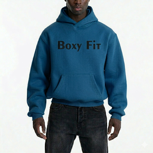 Men's Streetwear Hoodie Oversized Pullover Sweatshirt Long Sleeve Drop Shoulder Kangaroo Pocket Heavy Fabric Warm 100% Cotton - Product Image 1
