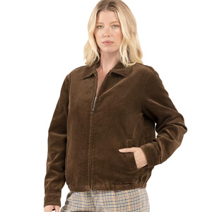 <b>Spark</b> Clothing New Soft Corduroy Breathable Fur Trim Silk Lining Winter Warm up Girls Fashion Turn Collar <b>Jackets</b> OEM Service - Product Image 1