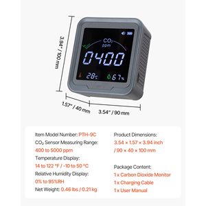 Monitor per Anidride Carbonica da Comodino con Sensore NDIR, Controllore CO2 e Display Temperatura Umidità, Rilevatore di Qualità dell'Aria - Product Image 2