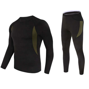 Ensemble de sous-vêtements thermiques respirants pour hommes, caleçons longs de sport à séchage rapide, taille élastique, imprimé - Product Image 1