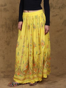 Womens Rayon Handcrafted Sequence Jaipuri <b>Skirts</b> Traditional Summer Long <b>Skirt</b> - Product Image 3