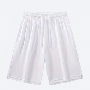 Shorts Bermuda Homme Haute Performance Blanc Respirant en Maille avec Taille Élastique – Idéal pour le Sport et les Loisirs - Product Image 1