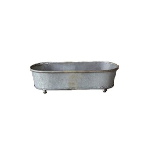 Nouvelle jardinière ovale en métal galvanisé avec poignée pour la maison et le jardin, pot à fleurs décoratif et jardinières en solde - Product Image 2