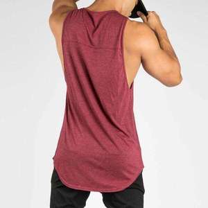 Débardeur uni pour homme en coton et élasthanne, coupe ajustée, sans manches, pour la gym, personnalisable avec impression de marque, vêtements de musculation, vente en gros - Product Image 3