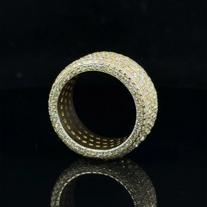 Hip Hop Luxury Moissanite <b>Ring</b> with Brilliant Diamond Look Stones Solid Silver Stylish Wedding Anniversary Jewelry <b>for</b> <b>Men</b> Women - Product Image 1