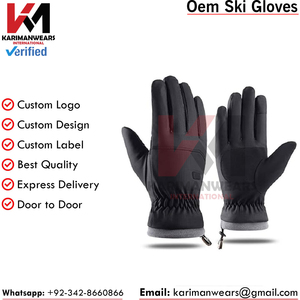 Gants de ski pour hommes et femmes avec doigts compatibles écran tactile, tissu imperméable, doublure thermique, OEM ODM, exportateur en gros - Product Image 3