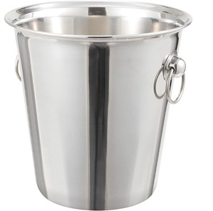 Enfriador de vino de acero con diseño elegante, cubitera para champán con acabado plateado y asa, para bar y fiestas, enfriador de cerveza. - Product Image 1