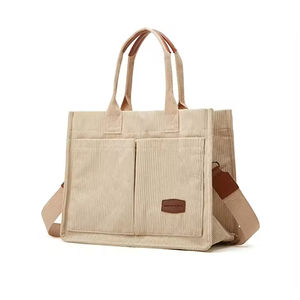 Bolsos Tote Personalizados para Mujer, Bolsa de Hombro de Pana con Bolsillo Interior para el Trabajo, la Playa, el Almuerzo, Viajes, Compras - Product Image 2