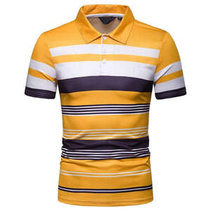 Customized Summer Lapel Solid Color <b>Polo</b> T-<b>Shirt</b> Customization Cotton Polyester Comfortable <b>Striped</b> Design <b>Polo</b> <b>Shirt</b> for Men - Product Image 4