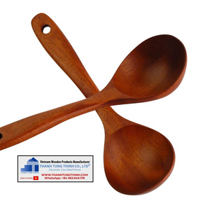 Thanh Tung Thinh Wooden Spoon Oval Shape Handmade Rustic Kitchen Utensil Made In Vietnam - Product Image 3