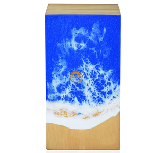 Urne funéraire marron Sea Water Design pour cendres humaines ou d'animaux, inspirée de l'océan, par AYAANS - Product Image 3