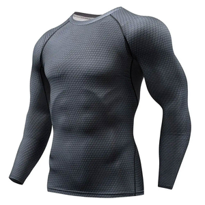 Custom Logo <b>Printed</b> Breathable Rash Guard for MMA BJJ Wholesale Unisex High Neck Crop Top Swim <b>Surf</b> OEM Spandex/Polyester - Product Image 2
