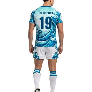Maillots de rugby à col rond Aqua Water Swirl, tissu sportif respirant, uniformes de rugby sublimés pour équipe - Product Image 3