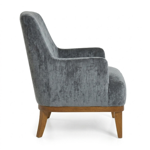 Silla de Acento Moderna Tapizada en Tela Gris Oscuro con Patas de Madera para Vestíbulos de Hoteles Comerciales y Salas de Recepción - Muebles de Hotel - Product Image 2