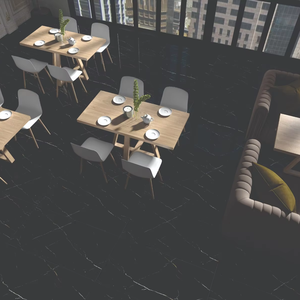 กระเบื้องปูพื้นและผนังพอร์ซเลนสีดำเงาสูงรุ่นโมเดิร์นริโวน่า หลายขนาด กระเบื้องขัดเงาสำหรับตกแต่งภายในโรงแรมหรูและวิลล่า - Product Image 1