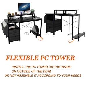 47.3 "กรอบสีดำกลับด้านได้เสถียรภาพในการประกอบง่ายการเล่นเกม/สำนักงาน/การเขียนโต๊ะเต้าเสียบไฟจอมอนิเตอร์ชั้นวางด้านข้างขนาดใหญ่ - Product Image 4