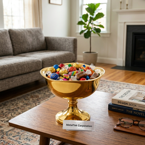 Bol à chocolat en métal argenté poli de haute qualité, design unique, plat de service arabe, vente en gros, vaisselle de luxe pour la décoration de la maison - Product Image 2