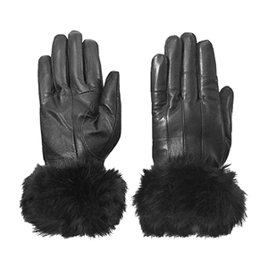 Guantes de Invierno de Cuero Negro con Forro de Piel Sintética, Térmicos, con Pantalla Táctil, Largos hasta la Muñeca, para Uso en Exteriores, Estilo Sencillo - Product Image 2