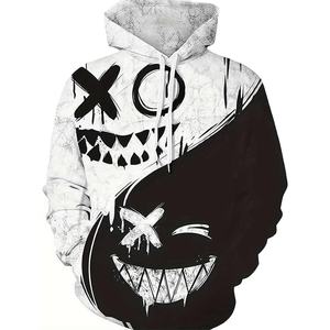 Sudadera con capucha de Halloween con cremallera completa de algodón personalizada sudaderas con capucha de invierno de hombre en blanco de poliéster térmico de algodón personalizadas diseño personalizado - Product Image 1
