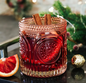 Verres à boire dorés à motif floral rétro, verrerie vintage perlée, verres texturés pour eau et cocktails, verres cadeaux pour les fêtes - Product Image 2