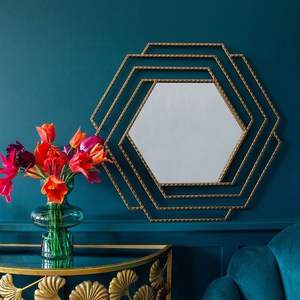 Magnifique cadre de miroir mural en métal avec motif sculpté complexe, accent de luxe pour l'aménagement intérieur moderne. - Product Image 2