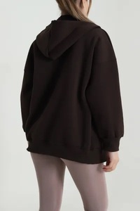 เสื้อฮู้ดซิป Ever Glow Plus Size สีเทาสำหรับฤดูใบไม้ร่วง กันน้ำ เป็นมิตรกับสิ่งแวดล้อม ผลิตจากผ้าฝ้ายผสมขนแกะ สีพื้น สไตล์ลำลอง ทรงปกติ - Product Image 6
