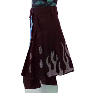 Kilt utilitaire pour homme, couleur bordeaux foncé, thème incendie, vêtements de travail pour pompiers et kilt d'extérieur, OEM ODM - Product Image 3