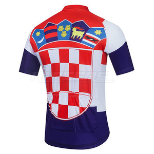 Jersey de Ciclismo para Hombre Adulto de Croacia, Diseño a Cuadros, Impresión por Transferencia de Calor, Ropa Deportiva Ligera y Transpirable de Poliéster, Personalizada - Product Image 2